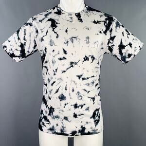 R.SWIADER Size XS White Indigo Tie Dye Cotton Crew Neck T-shirt